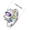 thumbnail image 4 of TANGPOET Chakra Flower Rings Female Sterling Silver Yoga Lover 5#-7# Adjustable, 4 of 7