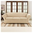 thumbnail image 2 of Stretch Pique 3 Seat Individual Cushion Sofa Cover (Cream), 2 of 3