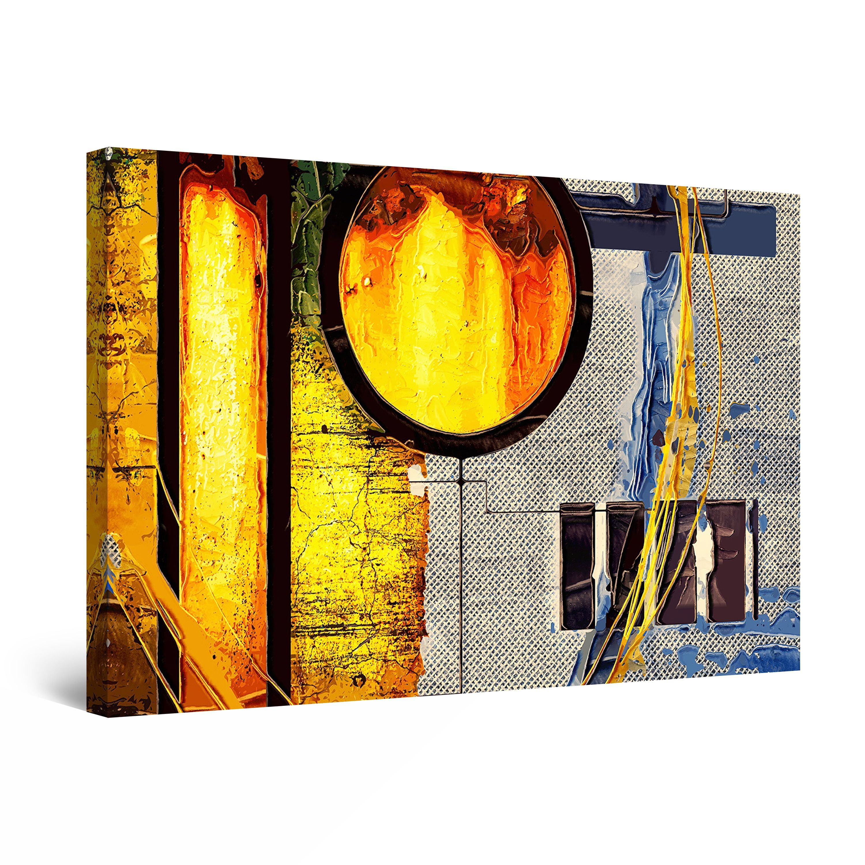 Startonight Canvas Wall Art Abstract Orange Gray World to Live In