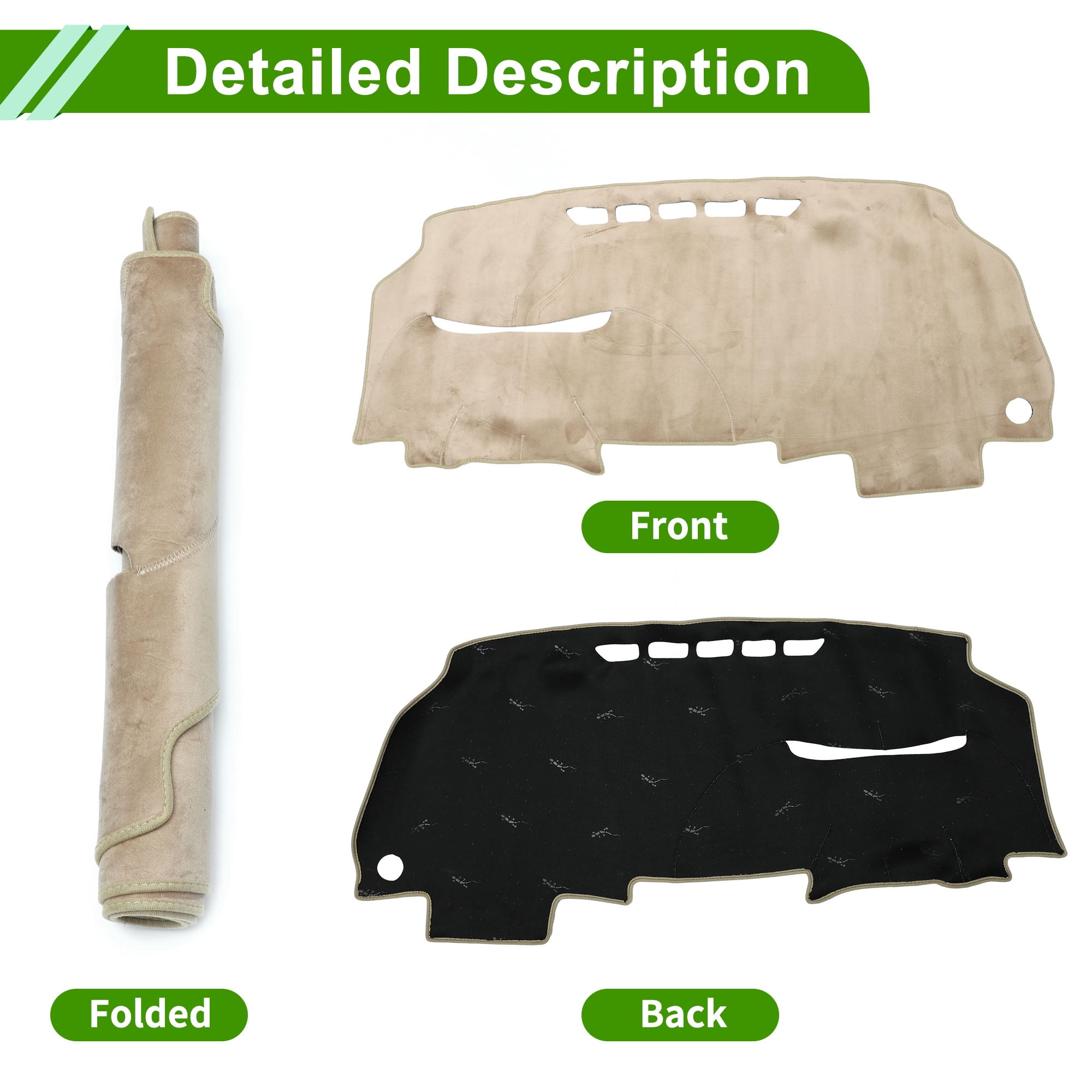 Dashboard Cover for Honda Civic 2006-2011 Non-Slip Front Dash Cover Mat Flannel Silicone