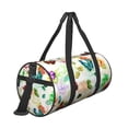 thumbnail image 3 of Xecao Floral Vintage print Round Travel Duffel Bag is a foldable gym bag with an inner pocket, perfect for travel sports, 3 of 8