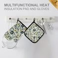 thumbnail image 4 of Yayeee Oven Mitts and Pot Holder Set of 4 Heat Resistant Kitchen Gloves Baking Hot Pad, Light Floral, 4 of 5