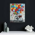 thumbnail image 5 of COMIO Inspirational Wall Art for Girls: "Never Stop Dreaming" Balloon Girl Riding Bicycle Painting Framed Motivational Poster Pitures Gifts for Women Office Teen Kids Bedroom Bathroom Decor, 5 of 5