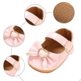 thumbnail image 6 of Zanarzt Infant Mary Jane Shoes Baby Girls Mary Jane Shoes Cute Bow Leather Princess Shoes Soft Sole Anti-Slip Newborn First Walking Shoes Dress Shoes Pink,US 5, 6 of 9