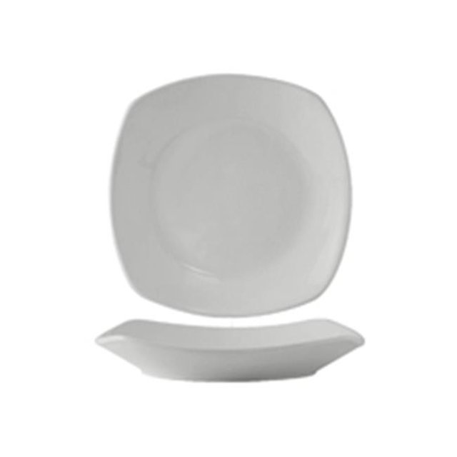 Tuxton BEH-105J Vitrified China Square Pasta Plate Eggshell - 26 oz - 1 Dozen