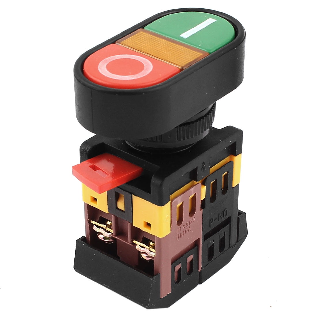 ON/OFF Control Yellow Light Momentary Push Button Switch 600V 10A