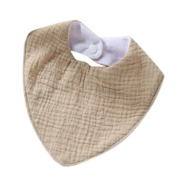 Serviette à Bave pour Bébé Serviette en Coton Peigné Serviette Unie Serviette à Bave à Double Couche
