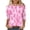Pink-23, variant on Womens T Shirts Fashion Printed T-Shirt 3/4 Sleeves Blouse Round Neck Casual Top Summer Tops For Women