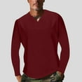 thumbnail image 2 of Dagegui Men's Big and Tall Athletic Tops Quick Dry Running Training Shirts Solid Crew Neck Long Sleeve Tees Wine XXXL, 2 of 8