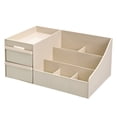 thumbnail image 1 of Organizador de escritorio para maquillaje, caja de almacenamiento de cosméticos con cajón, tocador elegante y chic, almacenamiento de encimera para cosméticos, se adapta a pinceles, sombras, 1 of 5