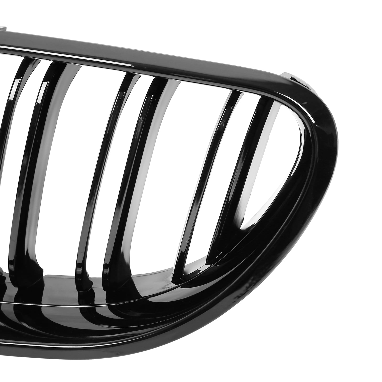 Unique Bargains Pair Glossy Black Front Car Grille Double Line 4 Door for BMW F06