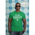 thumbnail image 4 of Old Glory Mens St. Patricks Day Feeling Lucky Irish Green Short Sleeve Graphic T Shirt, 4 of 5