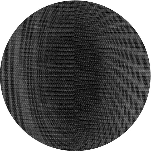 Ahgly Company Indoor Round Patterned Midnight Gray Area Rugs, 6' Round