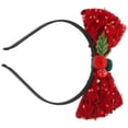thumbnail image 3 of Cute Christmas Bow Hair Band for Girls Masquerades and Performances Adjustable Red Fabric 1Pcs, 3 of 5