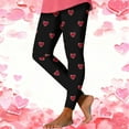 thumbnail image 2 of ZyeKqe Leggings for Women High Waisted Cute Heart Print Tights Casual Stretchy Gym Skinny Yoga Pants, 2 of 9