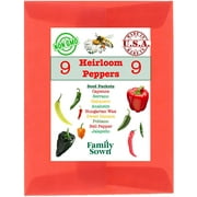 Heirloom Pepper Seeds by Family Sown - 9 Varieties of Non GMO Sweet & Hot Pepper Seeds for Your Home Garden