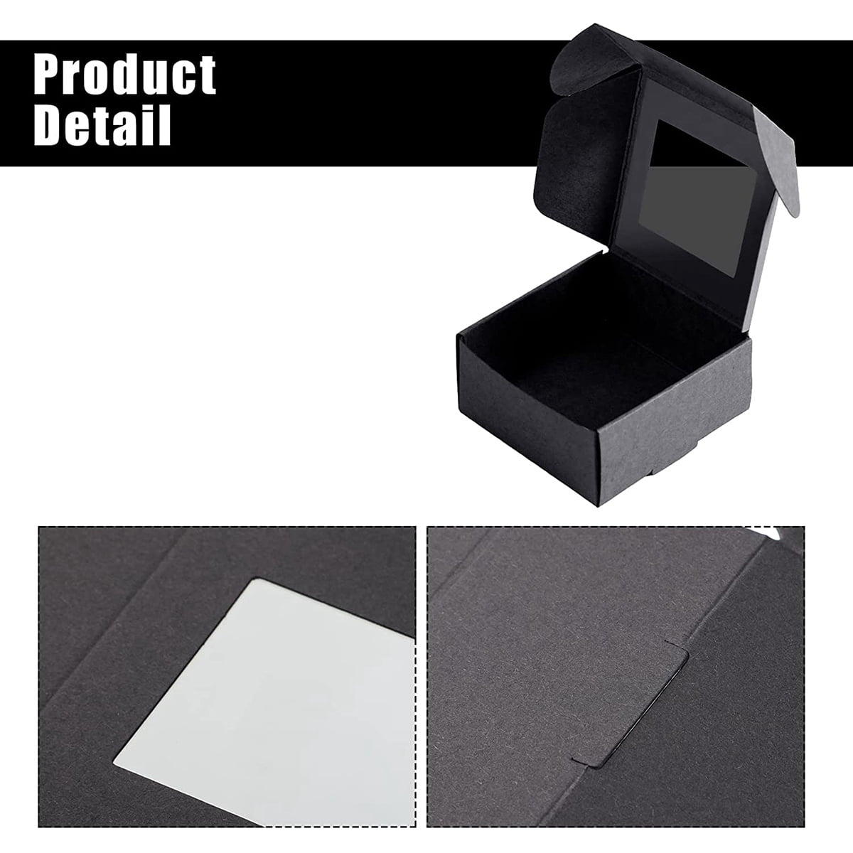 Buy 50 Pieces Mini Kraft Paper Box with Window Present Packaging Box ...