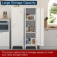 thumbnail image 6 of Metal Locker Storage Cabinet Locking Storage Cabinet with Door and Removable Shelves Narrow Storage Cabinet for Kitchen Pantry Bathroom (White), 6 of 18