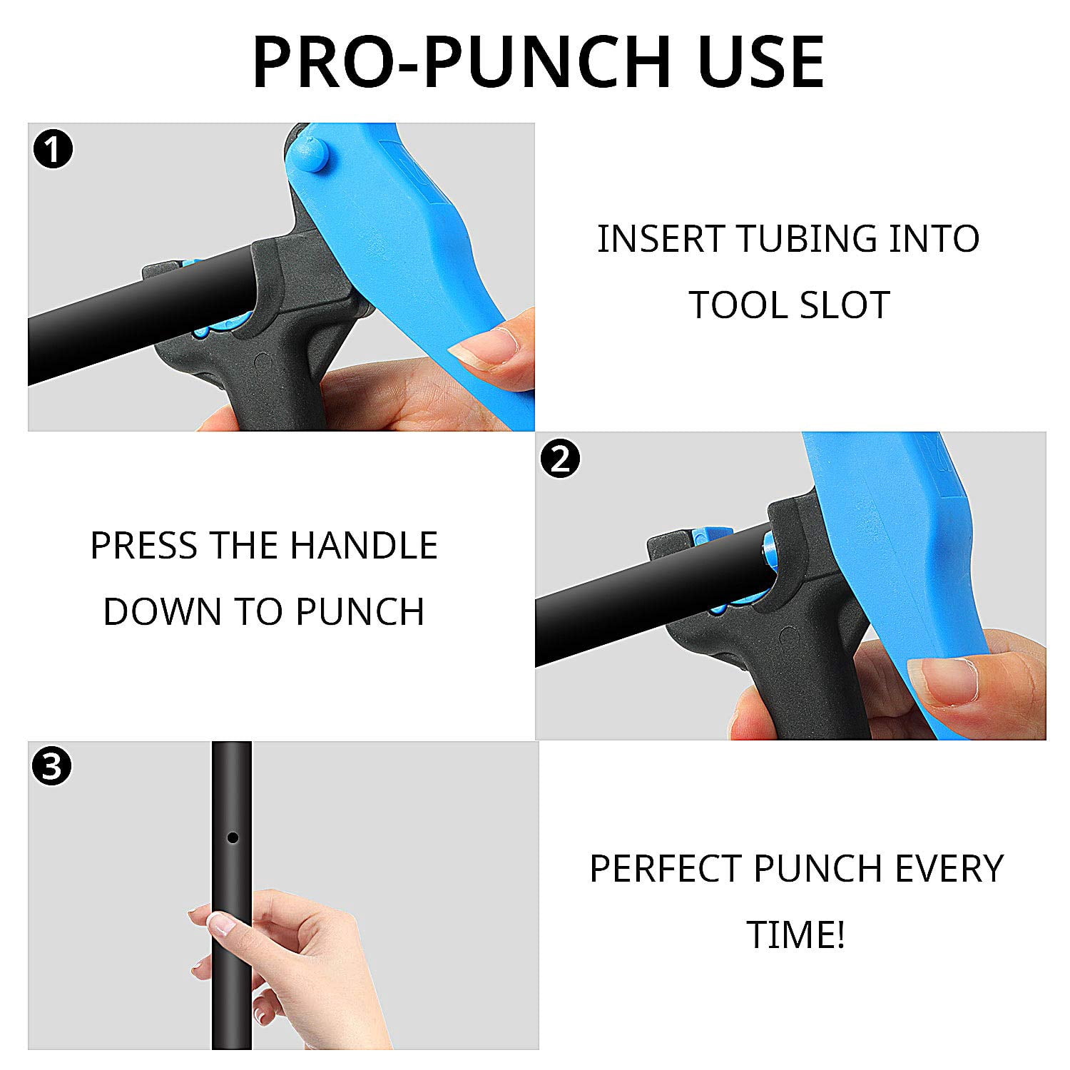 ABCISI 2 Pack Drip Irrigation Tubing Hole Punch Tool, Fitting Insertion Tool for 1/4 Inch Fitting and Emitter  Plastic, Garden Watering and Outdoor Irrigation Systems, Professional Pocket Punch