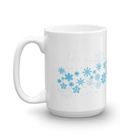 Snowflakes Coffee & Tea Gift Mug, Holiday Essentials, Décor, Christmas Present For Winter Lover Men & Women (15oz)