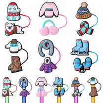 10MM Double-Layer Winter Straw Covers For Cup, Winter Style Straw Toppers for Cup Accessories, Straw Caps for 40oz Tumblers Straws Decoration