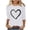 White2, variant on Lmnyox Valentine's Tops for Women 3/4 Sleeve Crew Neck Holiday T Shirt Heart Graphic Valentine's Day Casual Tees