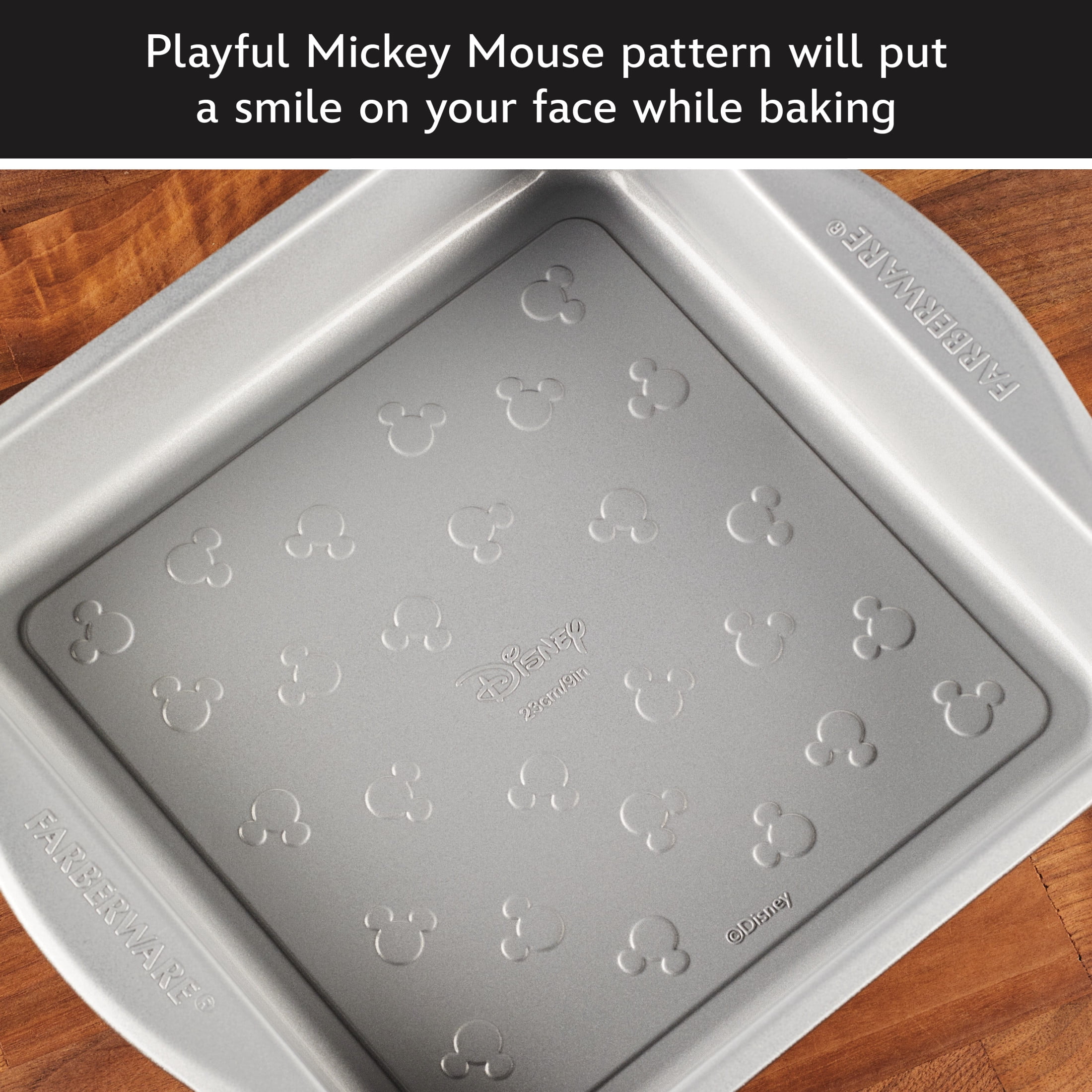 Farberware Disney Bake with Mickey Mouse 2-Piece Cake Pan Set, Black