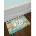 thumbnail image 2 of Under the Sea Bath Mat, Keep Calm and Live Your Own Cursive Calligraphy with Mermaids, Plush Bathroom Decor Mat with Non Slip Backing, 29.5" X 17.5", Multicolor, by Ambesonne, 2 of 2
