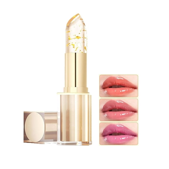 Color Changing Lipstick, Gold Crystal Color Changing Lipstick, Colors Changings Transparente Lipsticks, Long Lasting Moisturizing Glossy Shine Lip Gloss