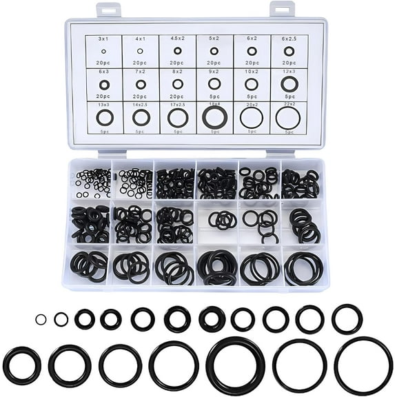 225PCS Seal Gasket Washer, Gasket AC System Seal O-Ring Kits, Universal Sealing O-Rings Gasket Assortment Set for Car, Faucet, Professional Plumbing