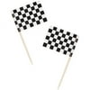 Access Checkered Toothpick Flags, 2.5", Black/White, 50 Ct