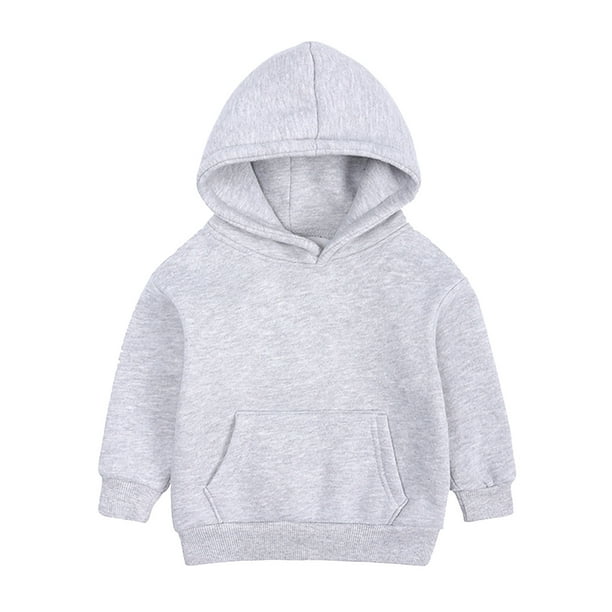 Gibobby Sudadera Forro Polar clásico con Cuello RedondoSudadera de lana para niños pequeños y niñas(Gris, 10-11 Años)