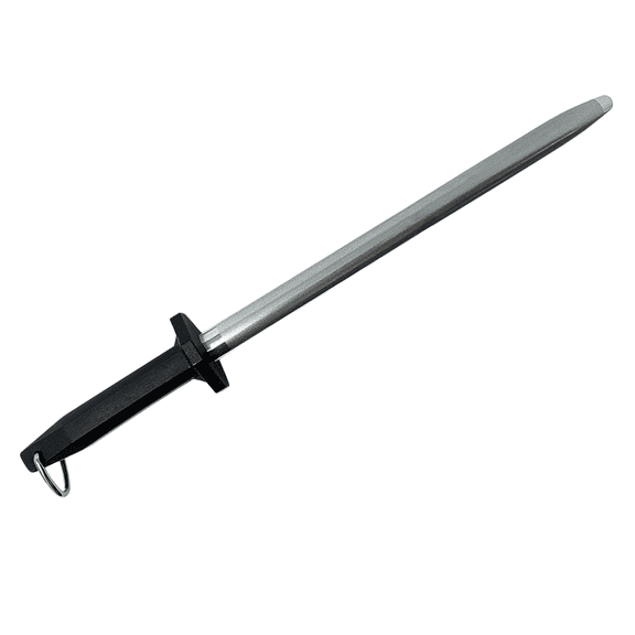 12-Inch Oval Diamond-Coated Solid Steel Sharpening Rod