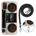 thumbnail image 7 of for Samsung Galaxy A03s Crossbody Strap Phone Case, Anti-Fall Pattern Clear Design Transparent Soft & Flexible TPU Drop and Shockproof Protective Cover with Adjustable Nylon Neck Strap, Retro Radio, 7 of 7