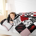 thumbnail image 4 of jejeloiu Ball Game Gaming Queen Comforter Set,Baseball Sport Bedding Comforter Set For Kids Reversible 3 Pieces, 4 of 8