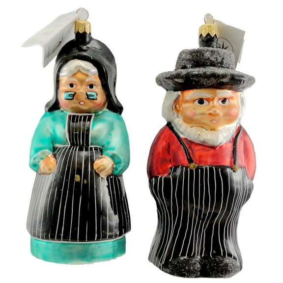 6.25In Jeb Hannah Zuill, Glass, Ornament Amish Set/2 971460