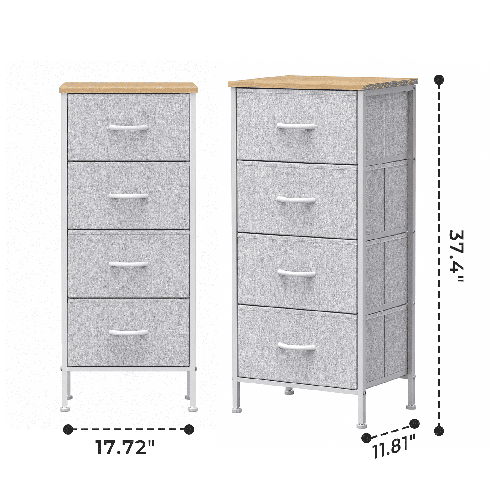 Alvantor Dresser for Bedroom with 4/5 Storage Drawers, Dressers Chest of Drawers Fabric Dresser with Sturdy Steel Frame, Wooden Top Cabinet Night Stand Dresser for Closet