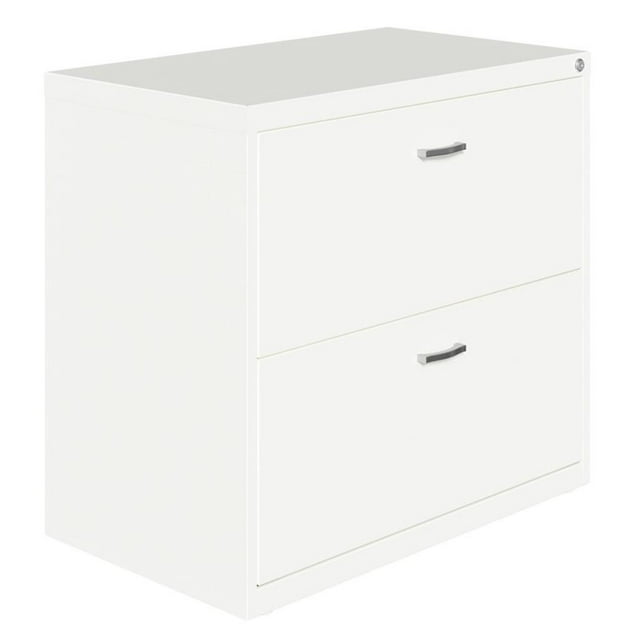 Pemberly Row Home Office Lateral Metal Filing Cabinet 30 in. Wide 2 Drawer White
