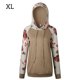 thumbnail image 1 of Sudadera con capucha para mujer, estampado floral, manga larga, bolsillo, suéter con capucha, top, caqui, XL kenally AP000831-04, 1 of 7