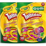 GUM Crayola Twistables Fluoride Flossers - 90ct pack of 2