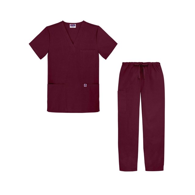 Sivvan Unisex Classic Scrub Set V-neck Top/Drawstring Pants Available in 12 Solid Colors