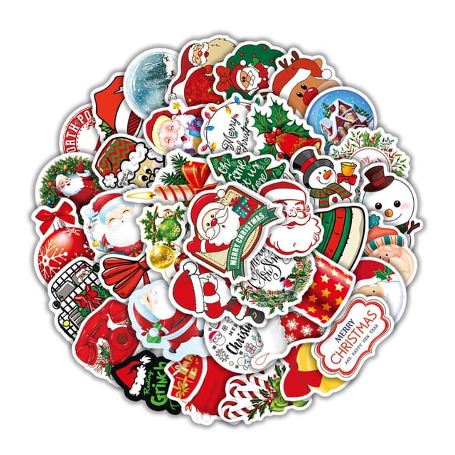 Injueey 100X pegatina de Navidad decoración de pared fina artesanía operación Simple calcomanía de Navidad exquisitos suministros de Kits de decoración para fiestas