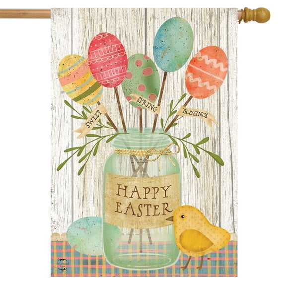 Briarwood Lane Spring Egg Bouquet Easter House Flag
