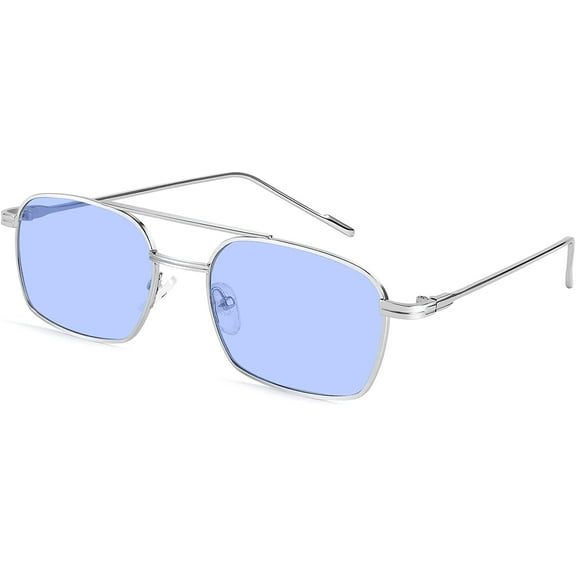 FEISEDY Fashion Square Aviator Sunglasses Women Men Classic Aviator Metal Frame Candy Color Glasses B1036