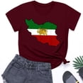 thumbnail image 4 of Camiseta de Manga Corta Impresa de Cuello Alto para las Mujeres, Tops de Cuello Redondo para las Mujeres Mezcla de Poliéster de Spandex de Uso Diario Casual, 4 of 5