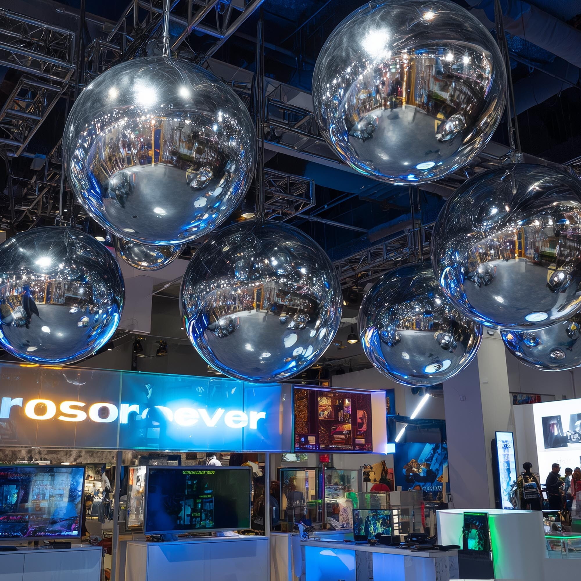 Yescom 20" Big Shiny Inflatable Mirror Ball Giant Reusable PVC Balloon for Large Disco Party Wedding Event Stage Decoration Silver