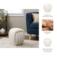 thumbnail image 5 of Decorative Knot Sculpture Stool for Home Decor - Modern Art Inspired Design Ottoman Perfect for Vanity, Bedroom, and Living Room Furniture - Stylish Foot Rest Ottoman for Office - 18", White, 5 of 12