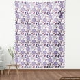 thumbnail image 4 of Ambesonne Purple Fabric by the Yard Upholstery, Botanical Floral Drawings, 10 Yards, White Multicolor, 4 of 5