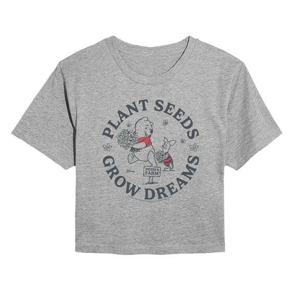 Winnie the Pooh - Plant Seeds Grow Dreams - Juniors Cropped Graphic T-Shirt
