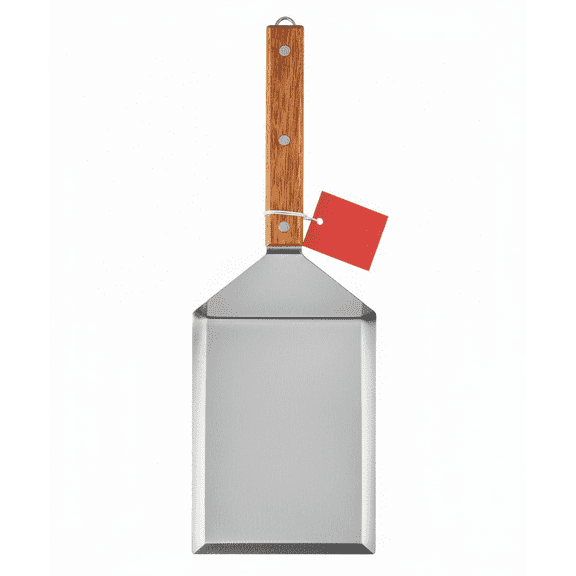 HOMI STYLES Stainless Steel Large Grill Spatula - 6 x 5 inch Heavy Duty Metal Spatula with Cutting Edges, Kitchen Griddle Accessories, Smashed Burger Turner Scraper for BBQ Grill  Flat Top Griddle